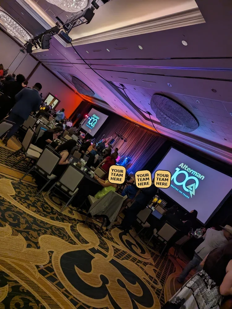 A corporate leadership event ballroom — your team goes here